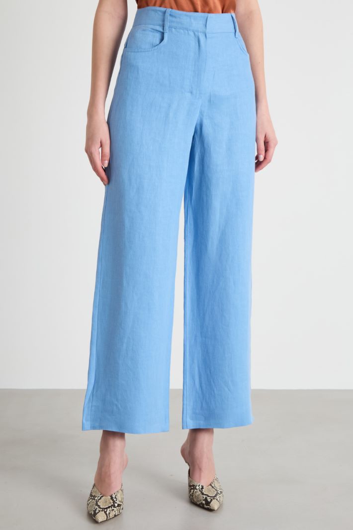Wide-leg linen trousers Intrend - 2