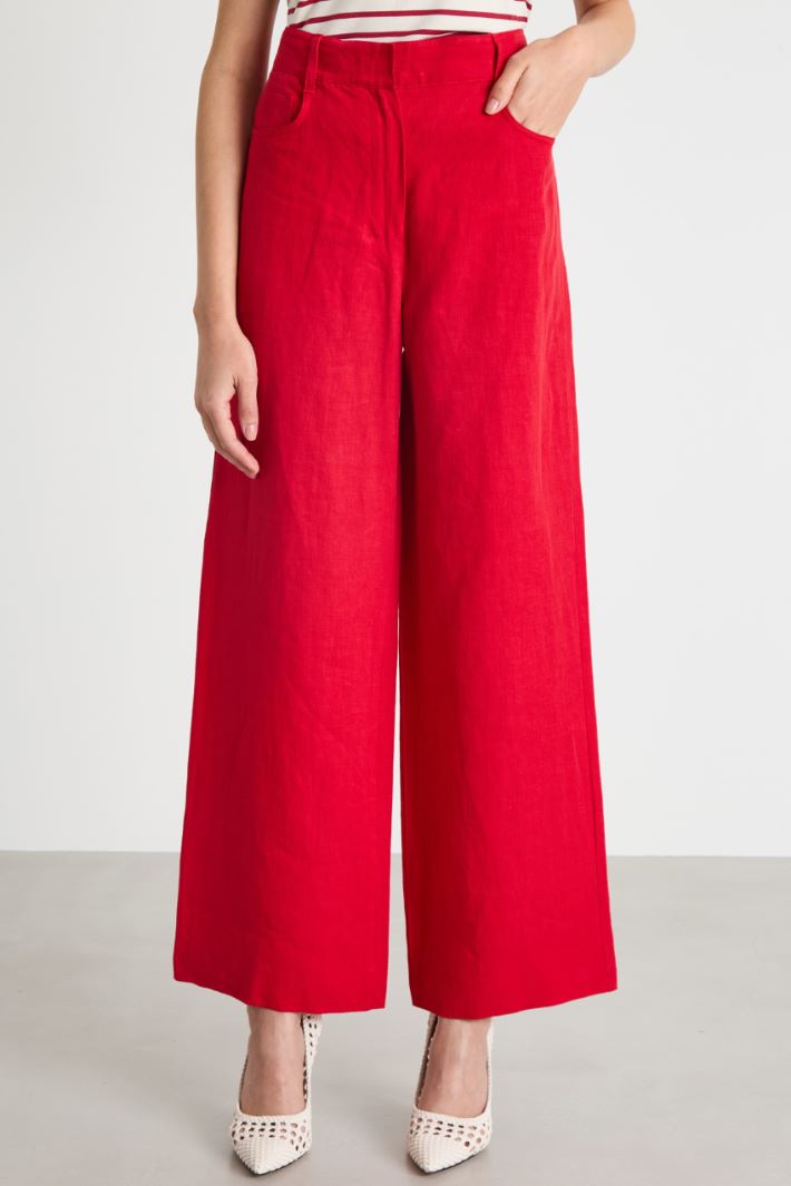 Wide-leg linen trousers Intrend - 2