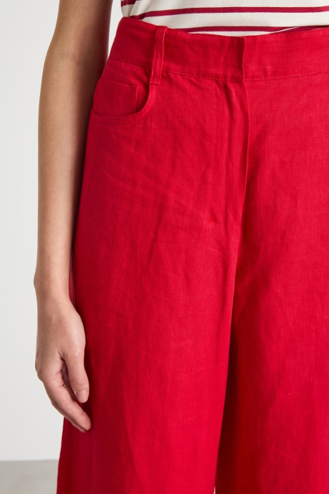 Pantalón ancho de lino