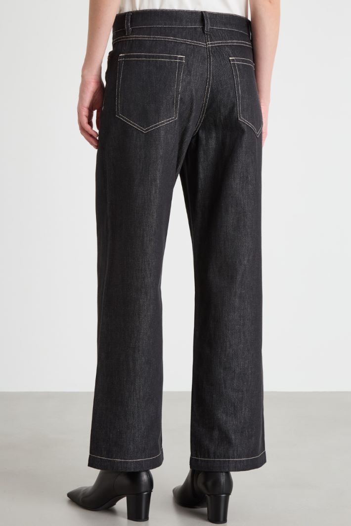 Straight-fit denim-effect trousers Intrend - 4