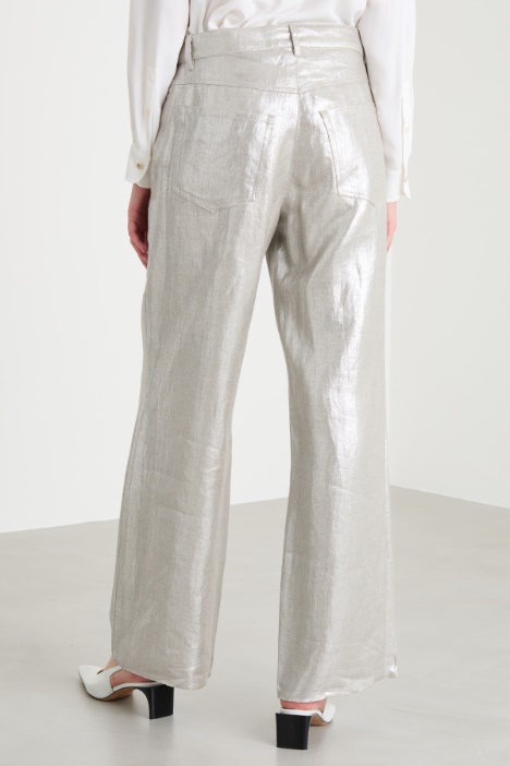 Pantalone in tela laminata