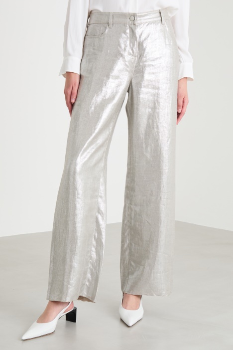 Pantalone in tela laminata