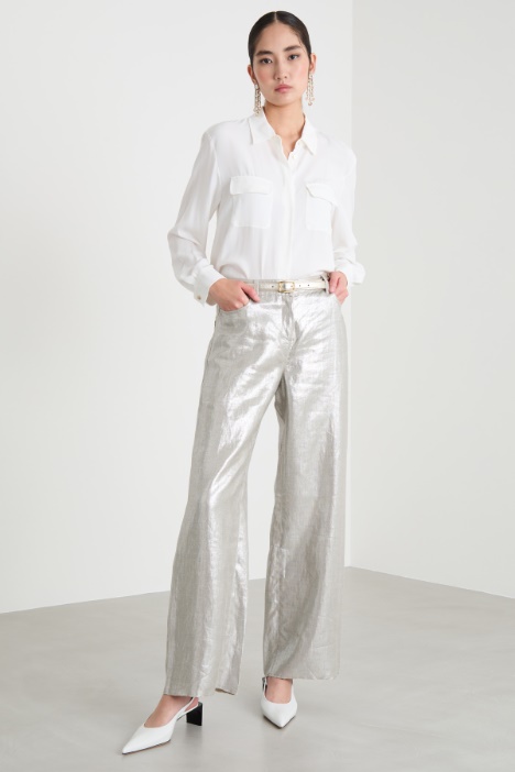 Laminated linen trousers Intrend