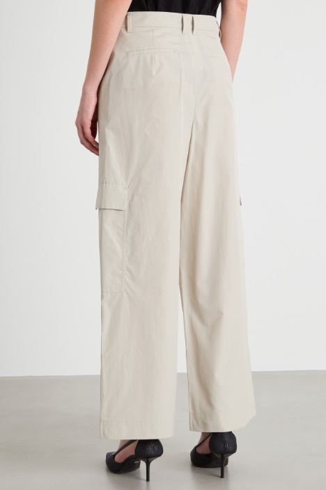 Pantalone cargo in popeline