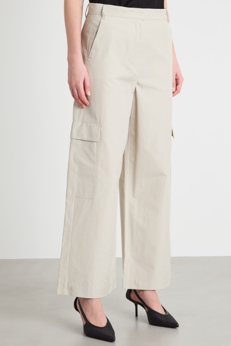 Pantalone cargo in popeline