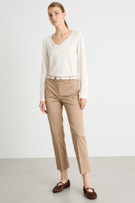 Slim-fit cropped satin trousers Intrend