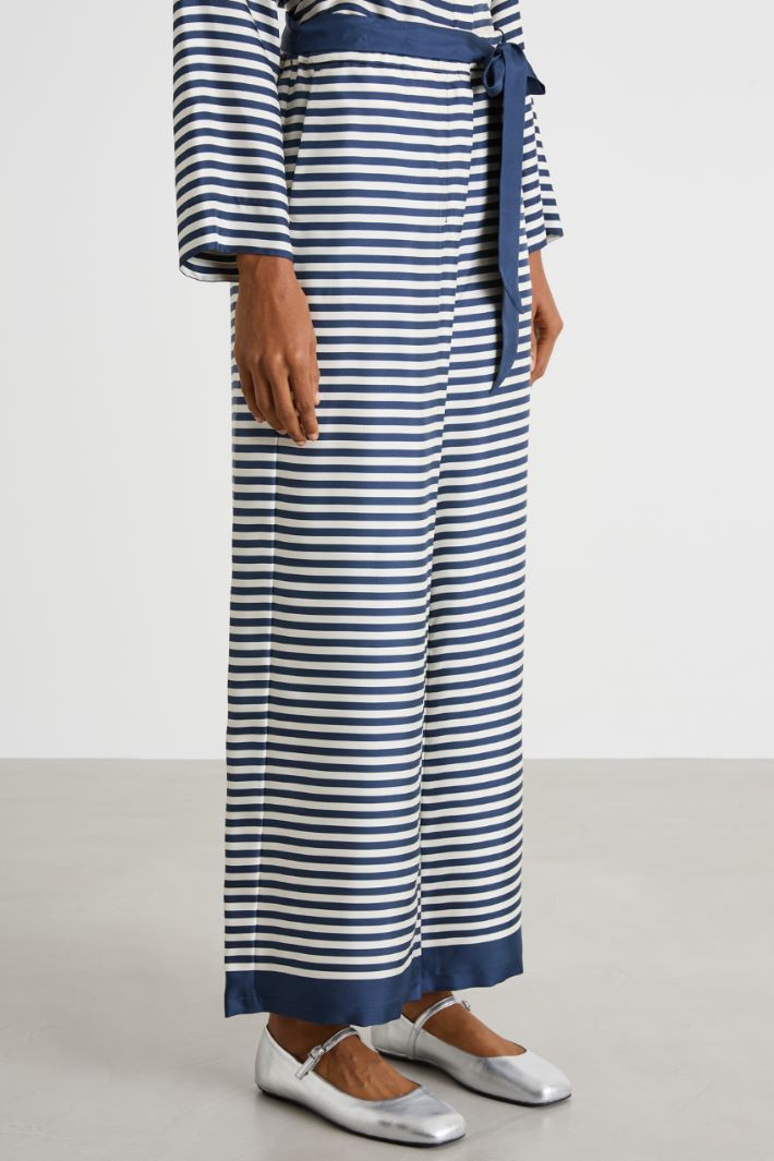 Belted printed twill trousers Intrend - 2