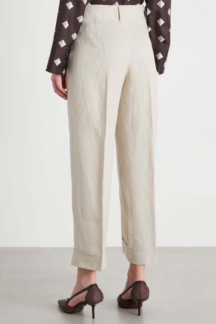Straight-leg linen trousers Intrend - 4