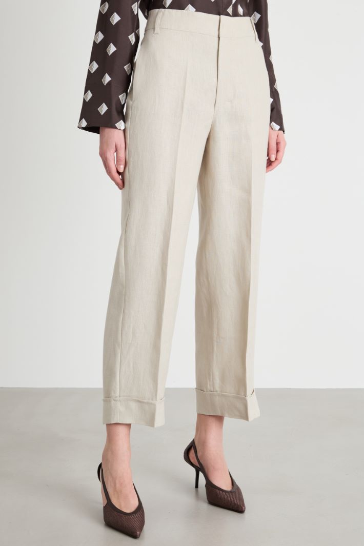 Straight-leg linen trousers Intrend - 2