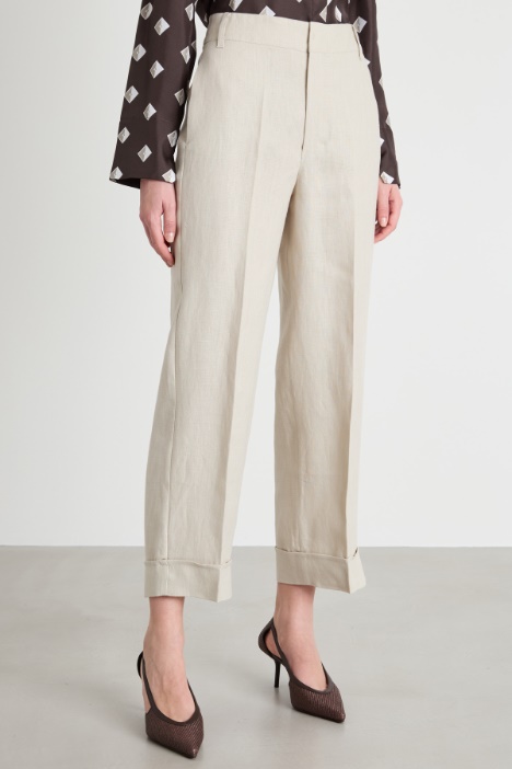 Pantalone dritto in tela