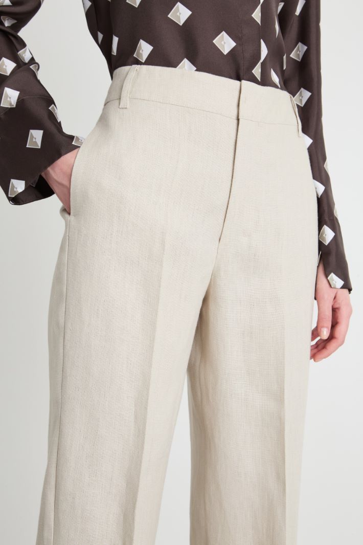 Straight-leg linen trousers Intrend - 3