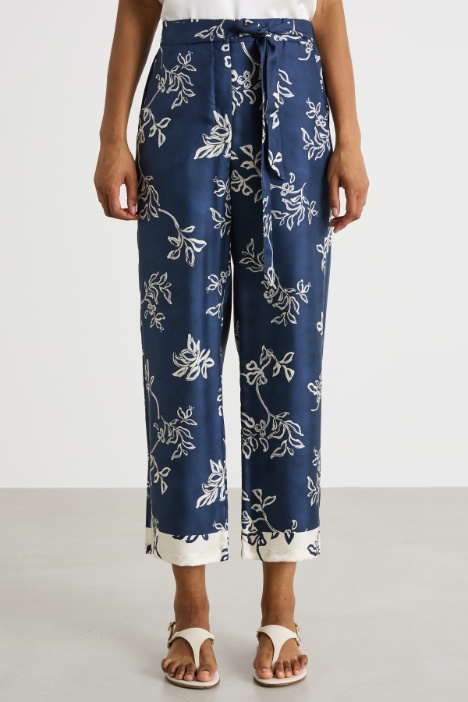Pantalone in twill stampato