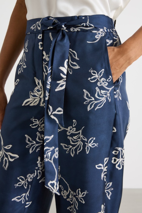 Pantalone in twill stampato