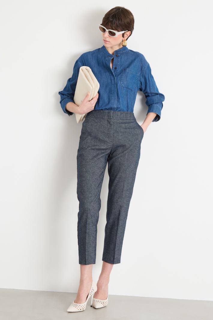 Camisa con cuello mao Intrend