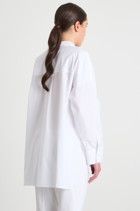 Camicia oversize dritta in popeline