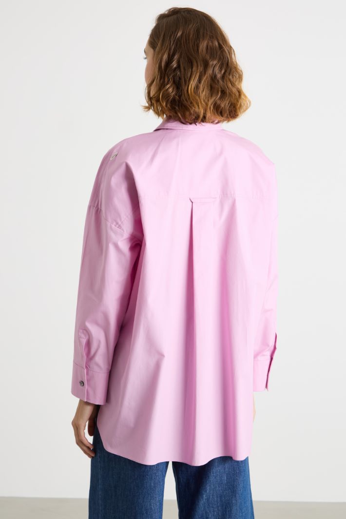 Oversized straight-fit poplin shirt Intrend - 4