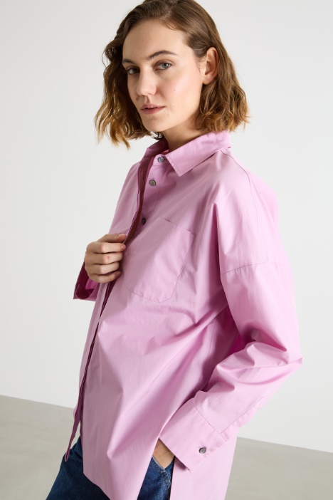 Camicia oversize dritta in popeline