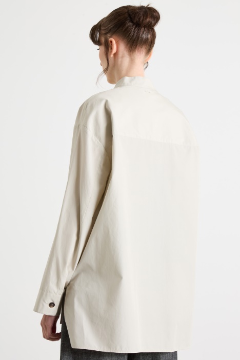 Camisa oversize de popelina con cuello mao