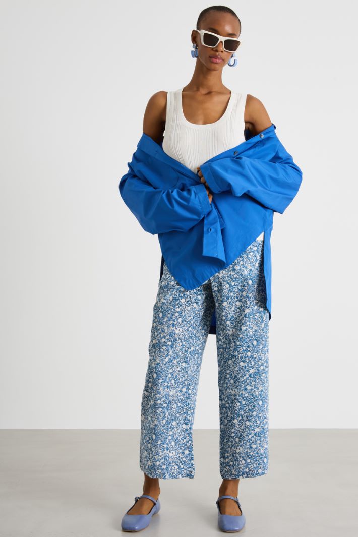 Long cotton poplin shirt Intrend