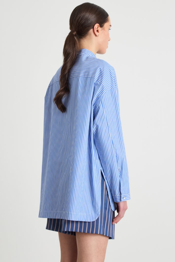 Long cotton poplin shirt Intrend - 4