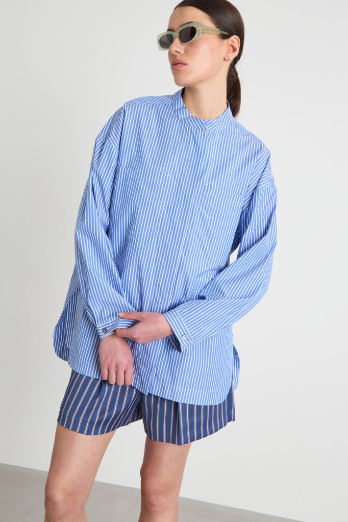 Long cotton poplin shirt Intrend - 2