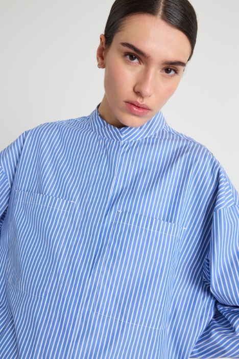 Camicia lunga in popeline