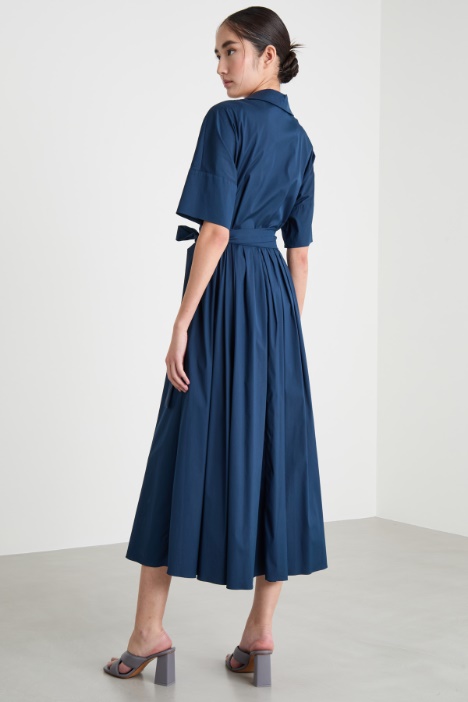 Vestido cruzado de popelina elástica