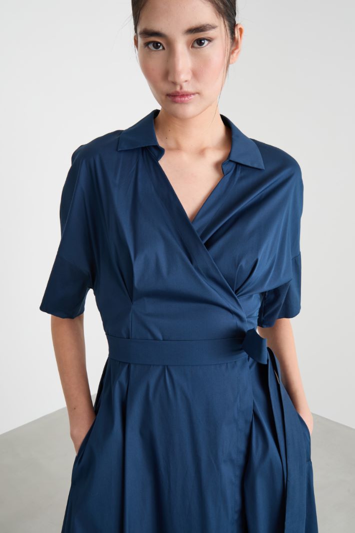 Stretch poplin wrap dress Intrend - 3