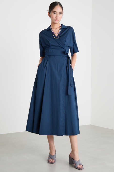 Stretch poplin wrap dress Intrend