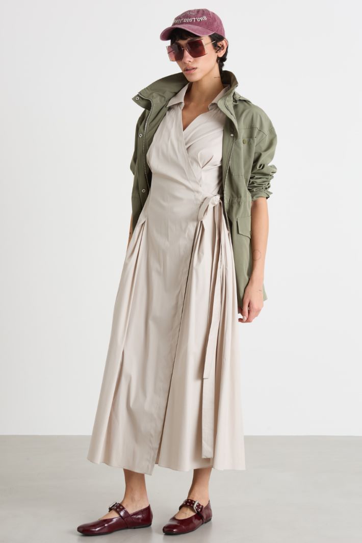 Stretch poplin wrap dress Intrend