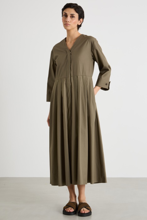 Abito chemisier midi a pieghe