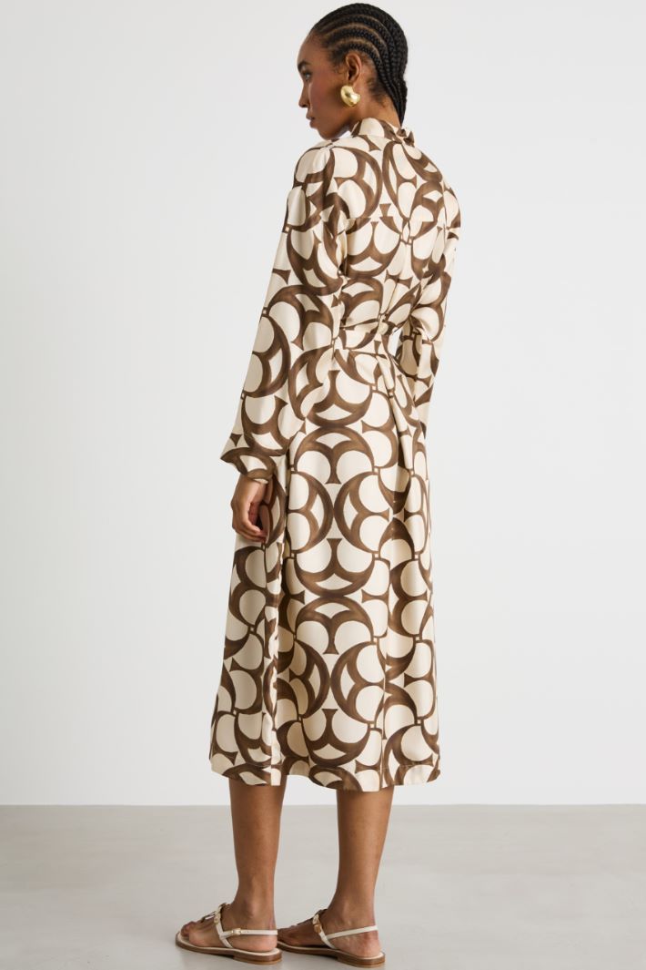 Printed silk shirt dress Intrend - 4