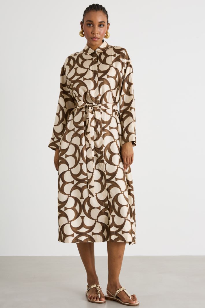 Printed silk shirt dress Intrend - 2