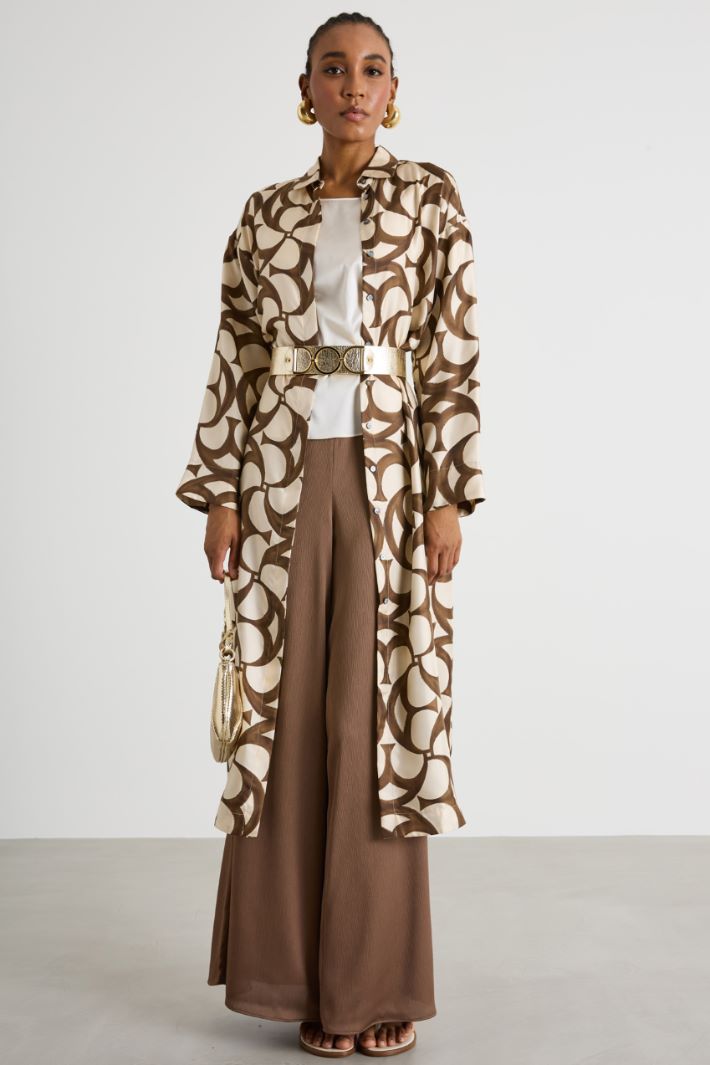 Printed silk shirt dress Intrend