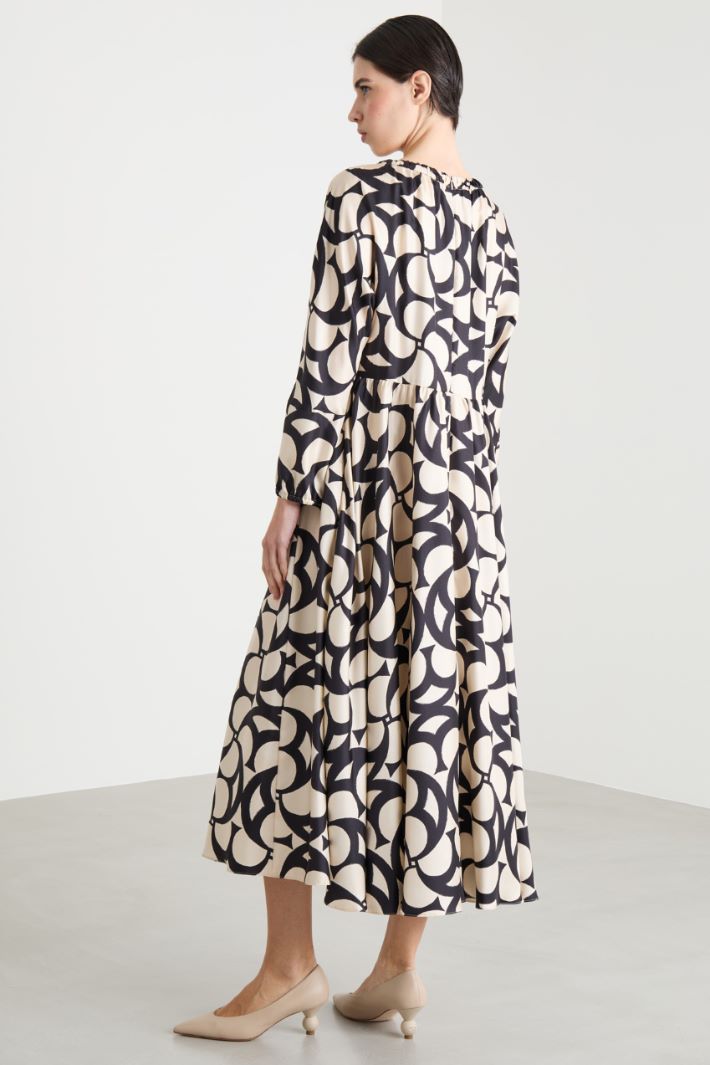 Printed Silk Flared Dress Intrend - 4