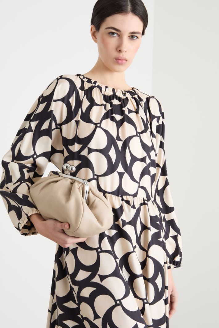 Printed Silk Flared Dress Intrend - 2