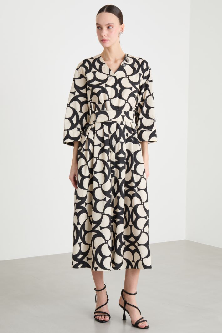 Printed Shirt Dress Intrend - 2