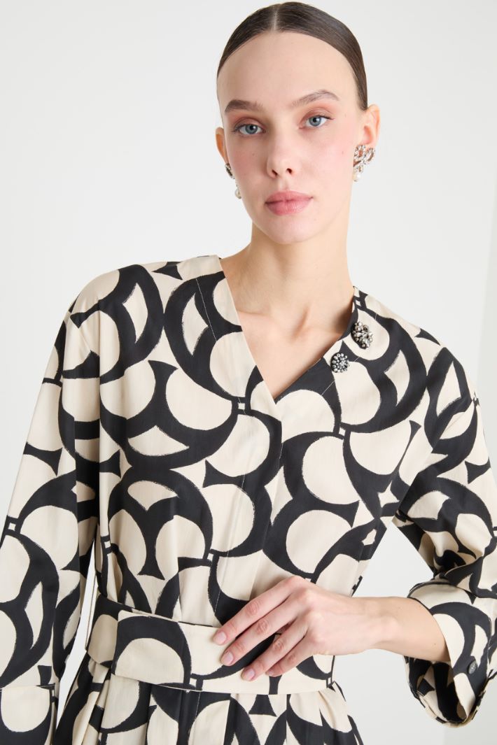 Printed Shirt Dress Intrend - 3