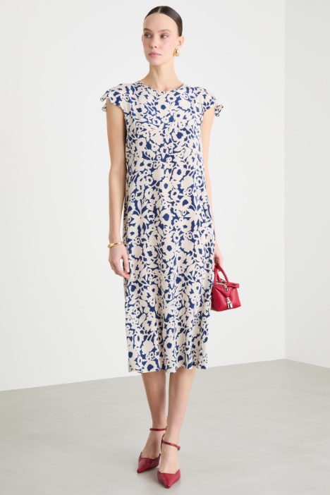 Abito midi in crepe stampata Intrend