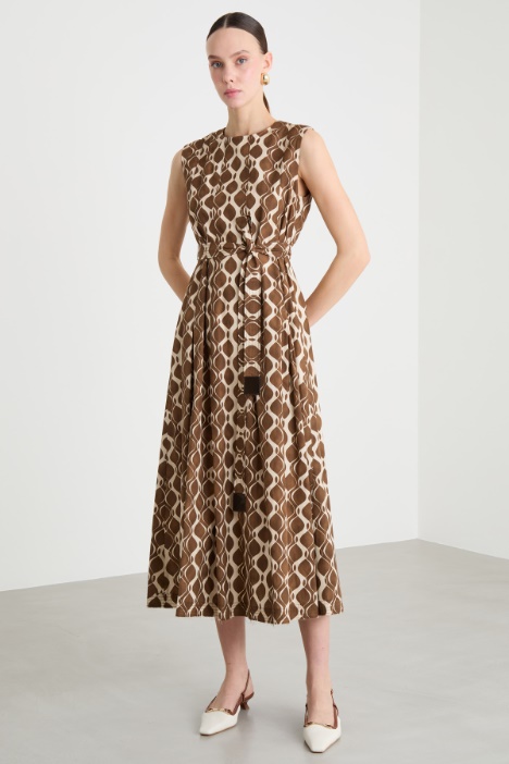 Vestido de popelina estampado