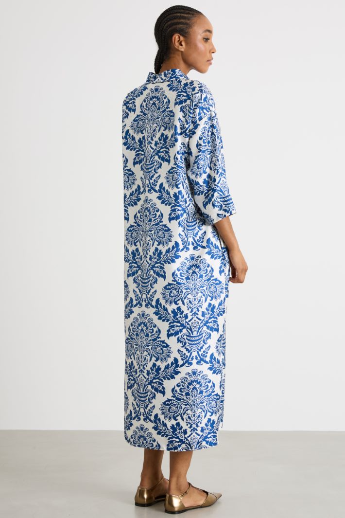 Long shirt dress in printed silk Intrend - 4