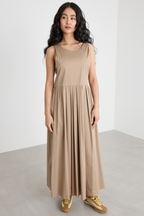 Abito smanicato in popeline