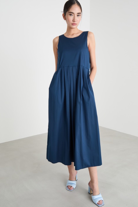 Abito smanicato in popeline