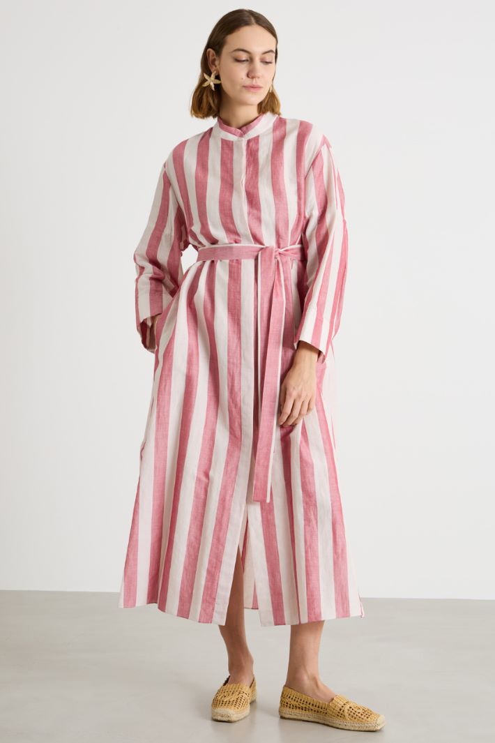 Mandarin collar canvas shirt dress Intrend - 2