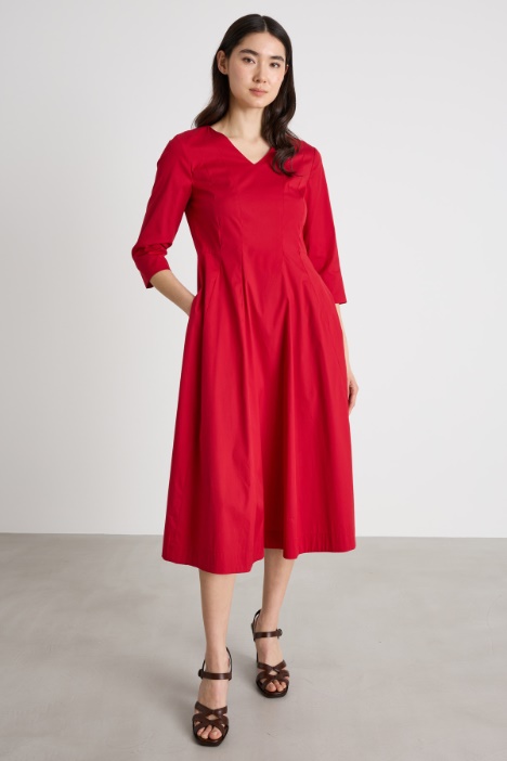 Abito fit & flare in popeline