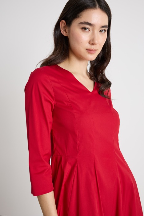 Abito fit & flare in popeline