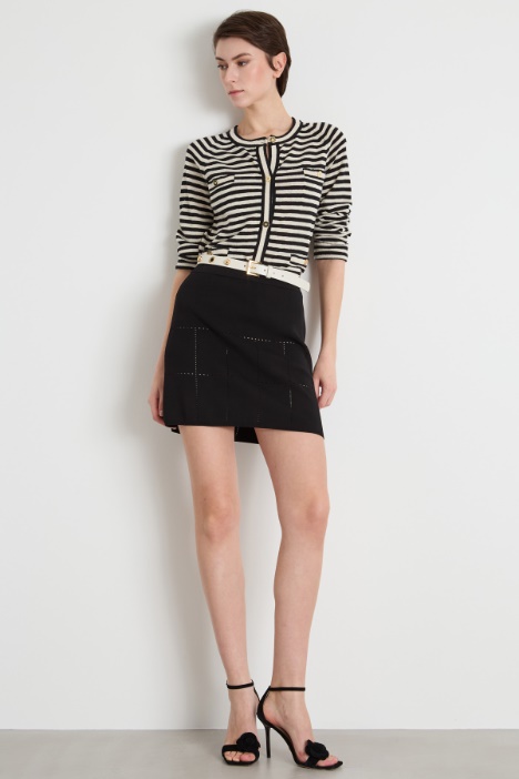 Crew-neck cardigan with patch pockets Intrend