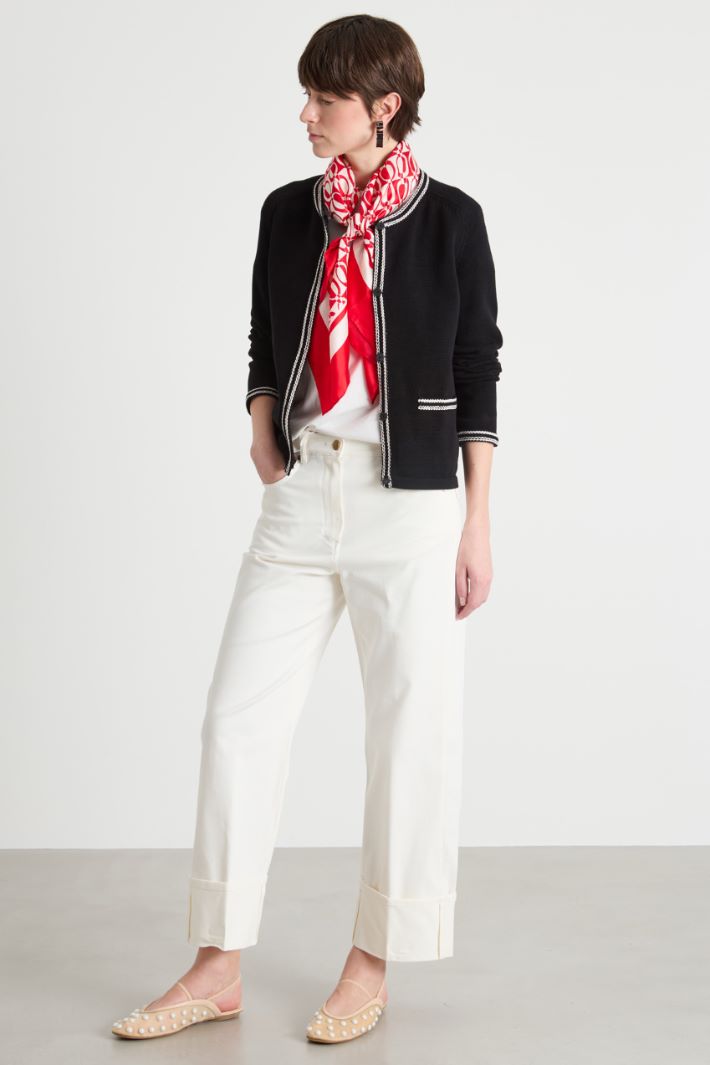 Contrast-trim cardigan Intrend