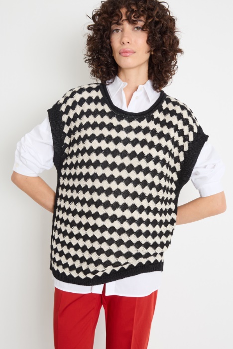 Linen knit vest Intrend