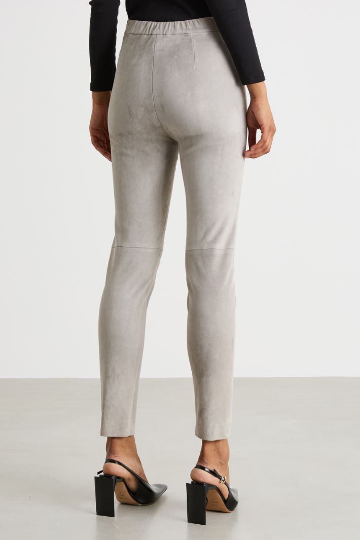 Panelled suede skinny trousers Intrend - 4